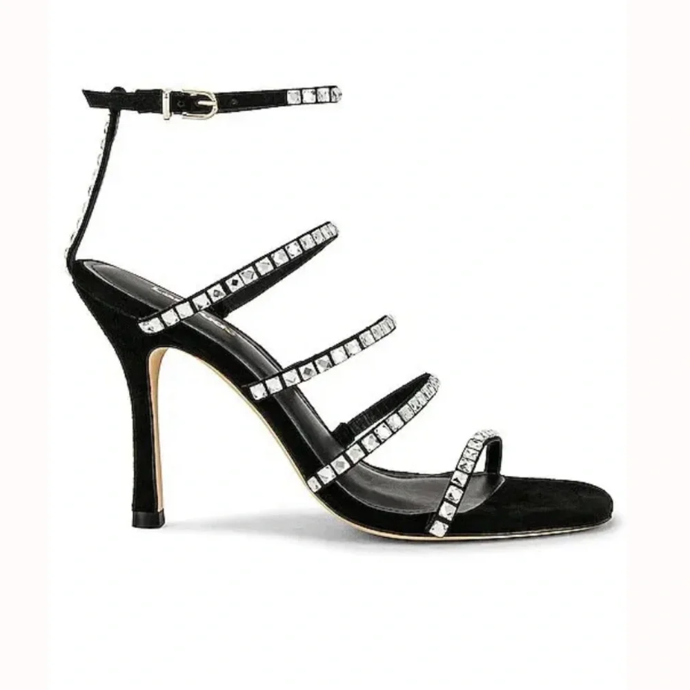 NWT Larroude Black Suede Sasha Heels